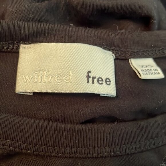 ARITZIA Wilfred Free Womens Bair Tie Wrap Dress Black Short Sleeve Crew sz xxs - Picture 8 of 8